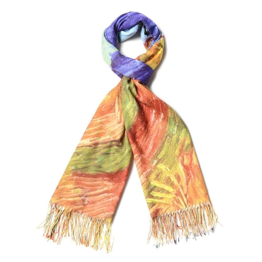 Scarf Yellow Multi Color Digitally Printed